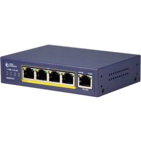 AMER NETWORKS 5 Port 10/100/1000 Mbps Gigabit Ethernet Desktop Or Wall Mountable SG4P1AT